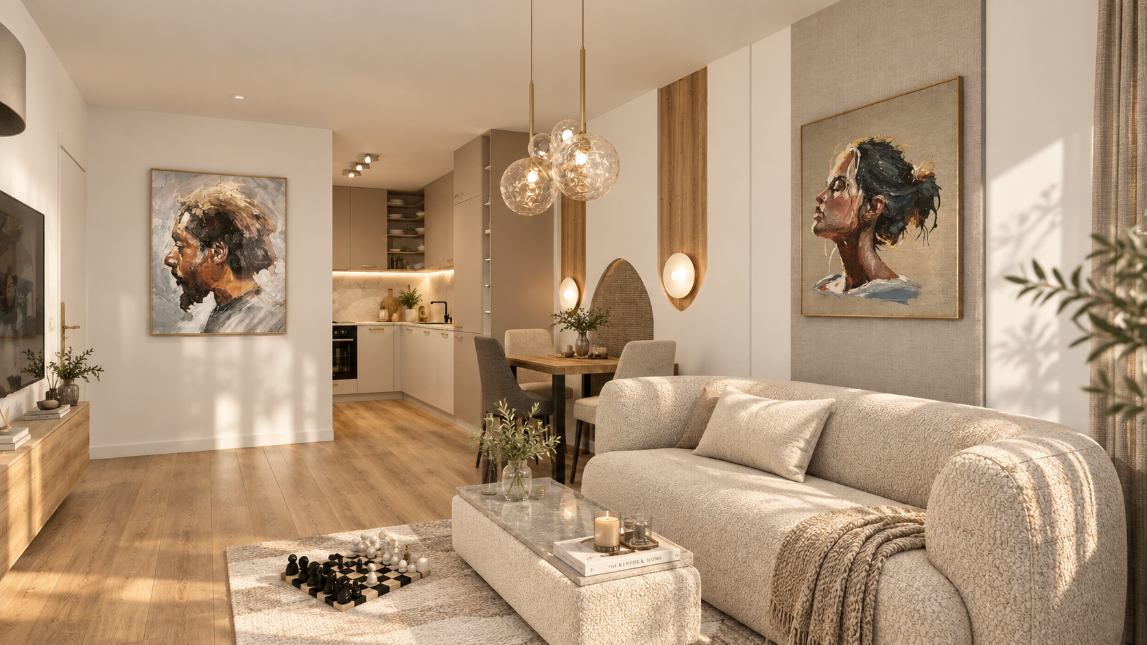 Интериорен_дизайн_София_малък_апартамент_в_бежово_Urvission_Interiors