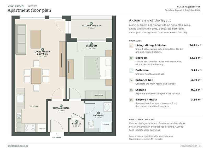 Initial planning stage for a 50 sqm investment apartment interior in Sofia